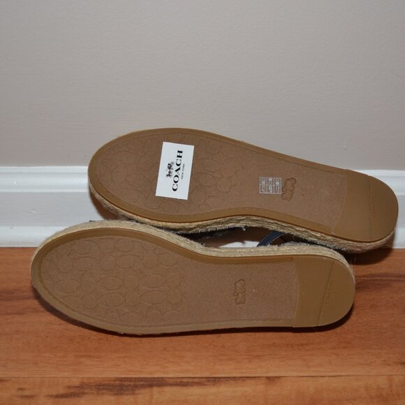 Coach Dillon Midnight Navy NEW w/box Jaquard Ankle strap Espadrilles - Picture 16 of 16